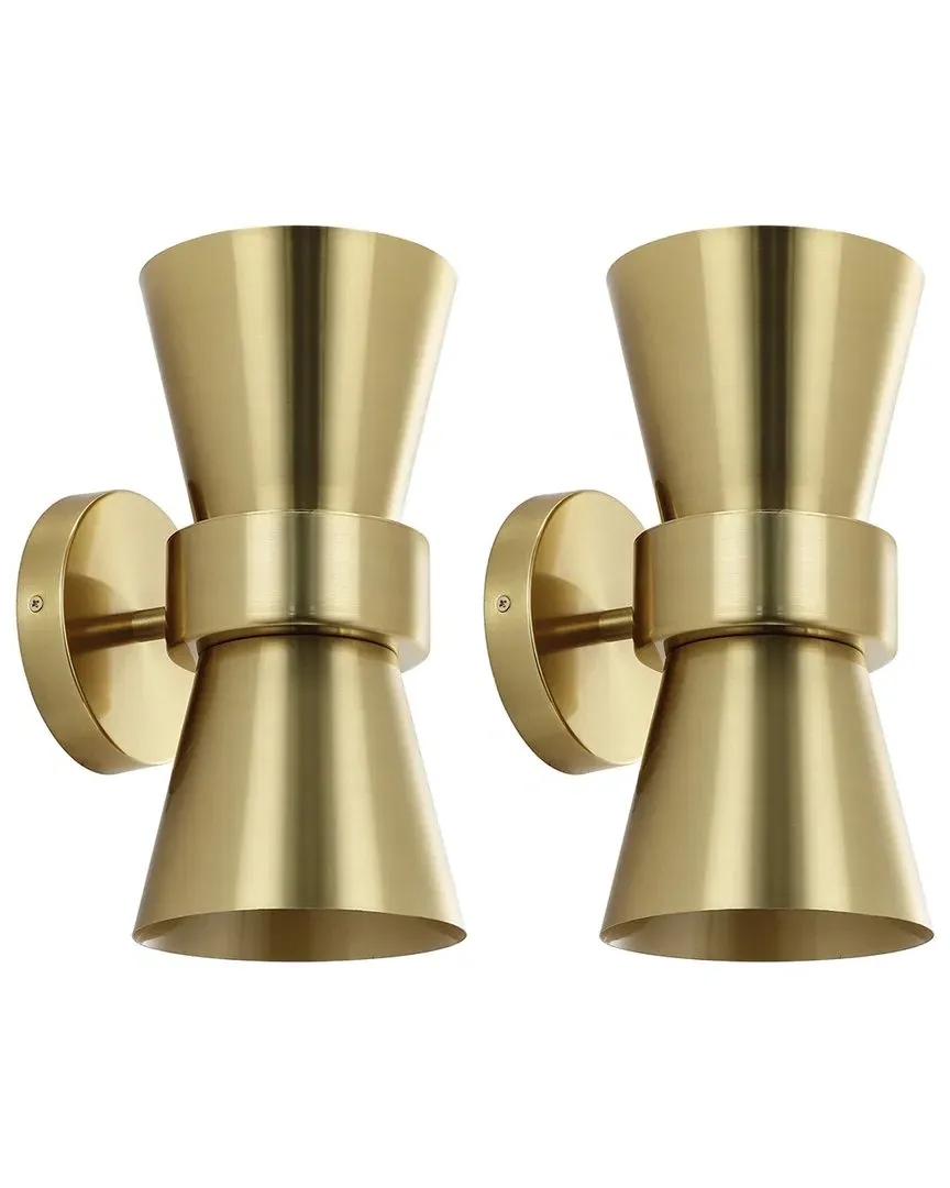 Bynner Set of 2 Wall Sconces 2-Light - Brass Gold