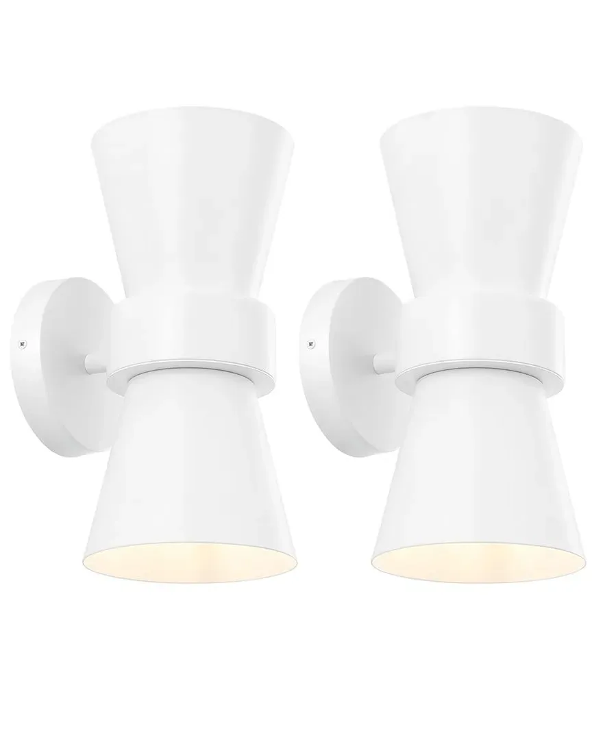 Bynner Set of 2 Wall Sconces 2-Light - White image