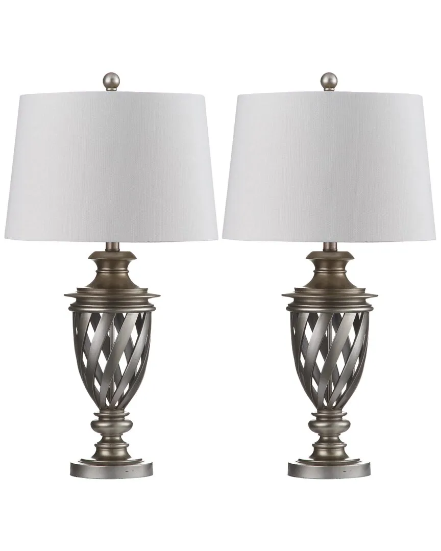 Byron Urn Table Lamp - Antique Silver, Cotton