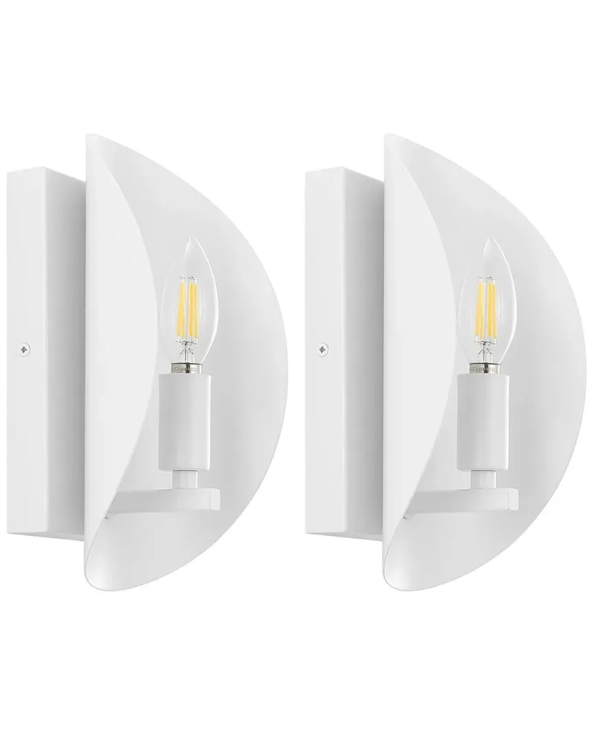 Calluna Set of 2 Wall Sconces - White image