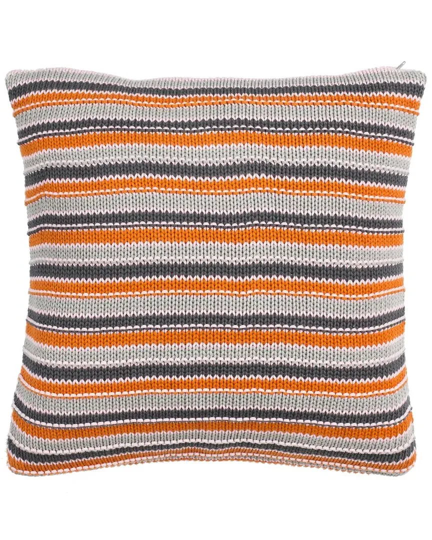 Candy Stripe Knit Pillow - Grey image