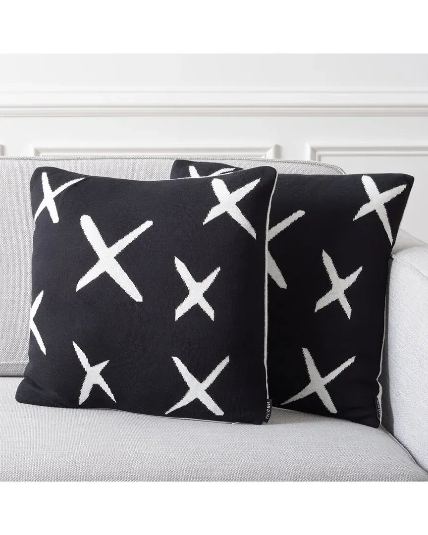 Cantil Set of 2 Pillows - Black, Cotton