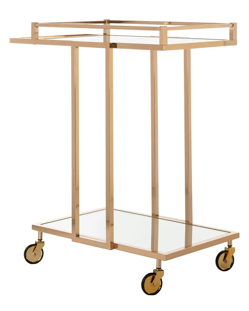 Capri 2-Tier Rectangle Bar Cart - Gold