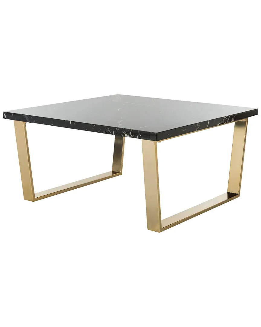 Carmen Square Coffee Table - Black Marble, Brass