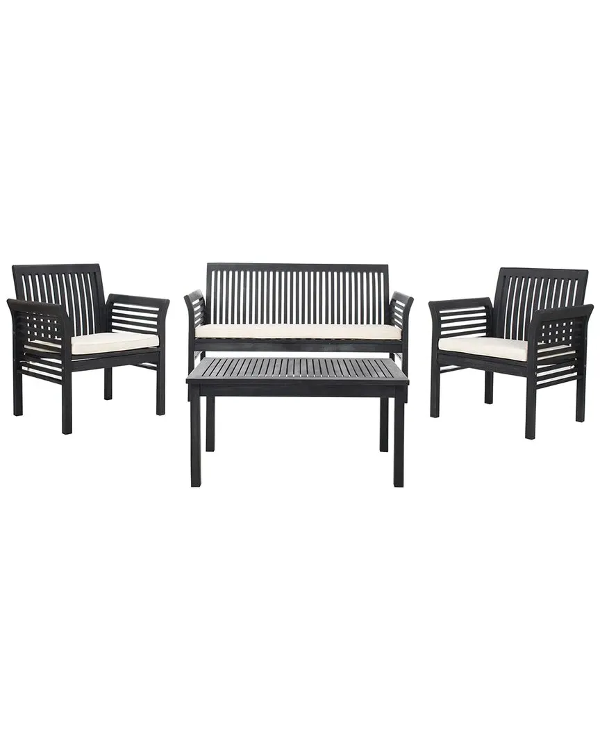 Carson 4pc Outdoor Set - Black, Acacia