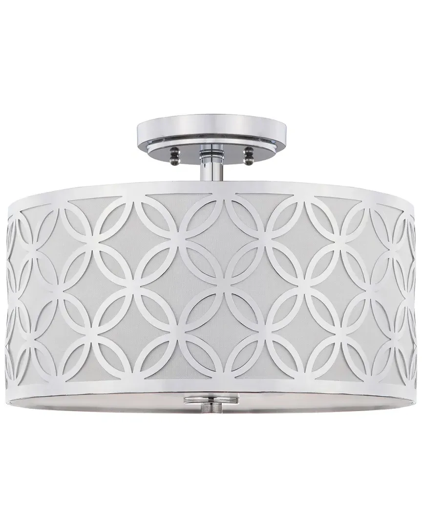Cecily Leaf Trellis 3-Light 15in Flush Mount - Chrome