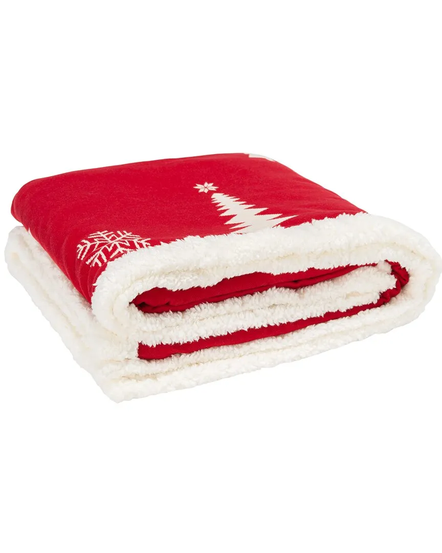 Cedar Sherpa Throw - Red, Cotton image