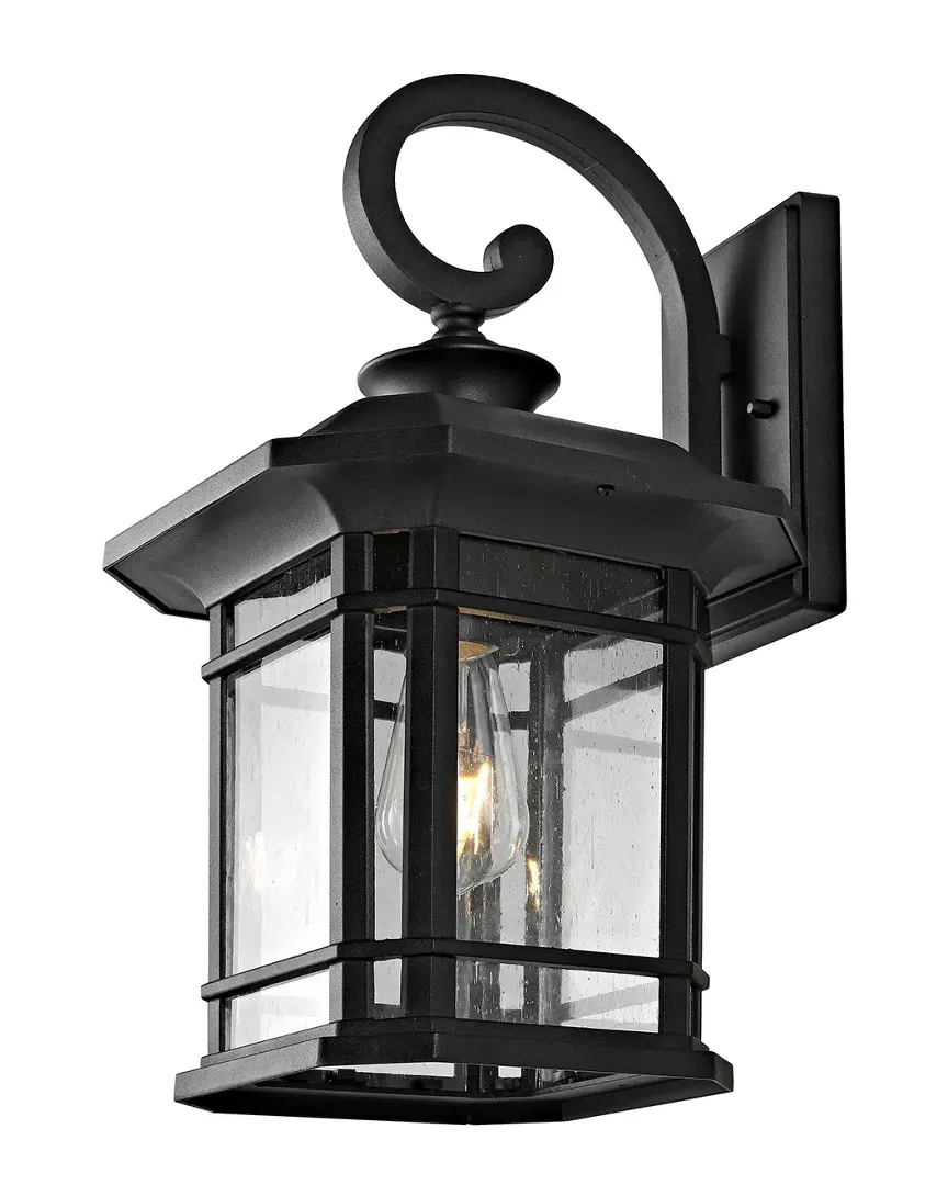 Cendra Outdoor Wall Lantern - Black, Aluminum