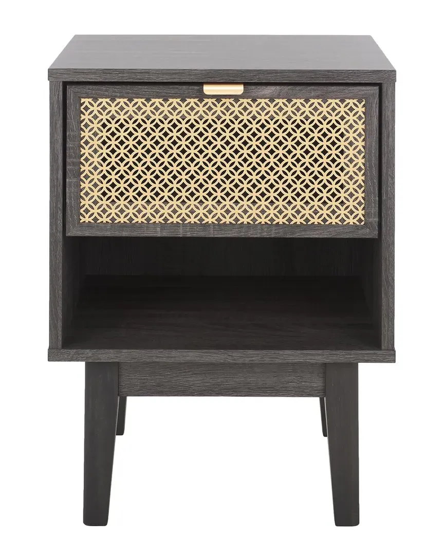 Ceu 1-Drawer Night Stand - Black, Wood