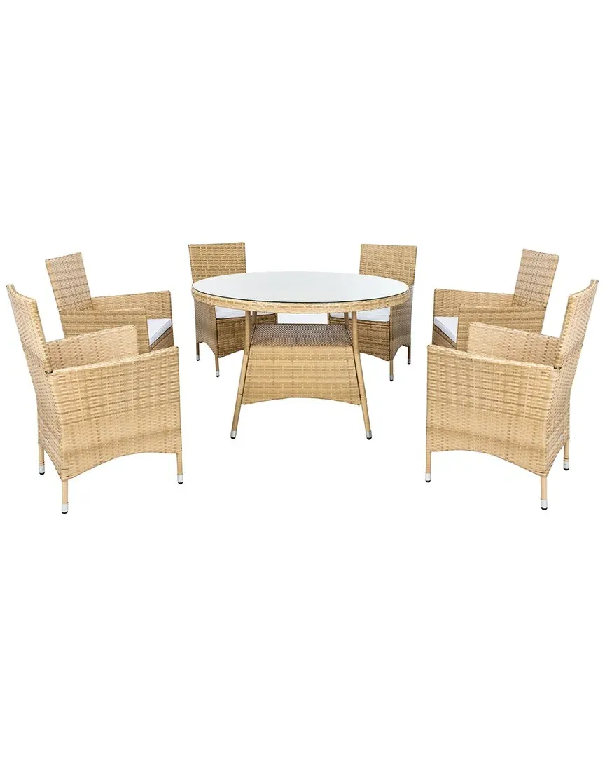 Challe Round Outdoor Dining Set - Natural, Wicker image