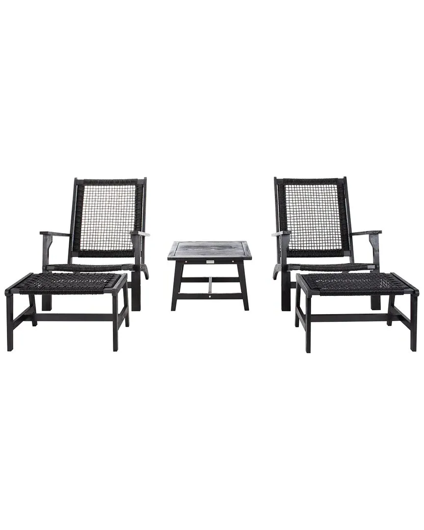 Chantelle Outdoor 3-Piece Lounge Set - Black, Acacia
