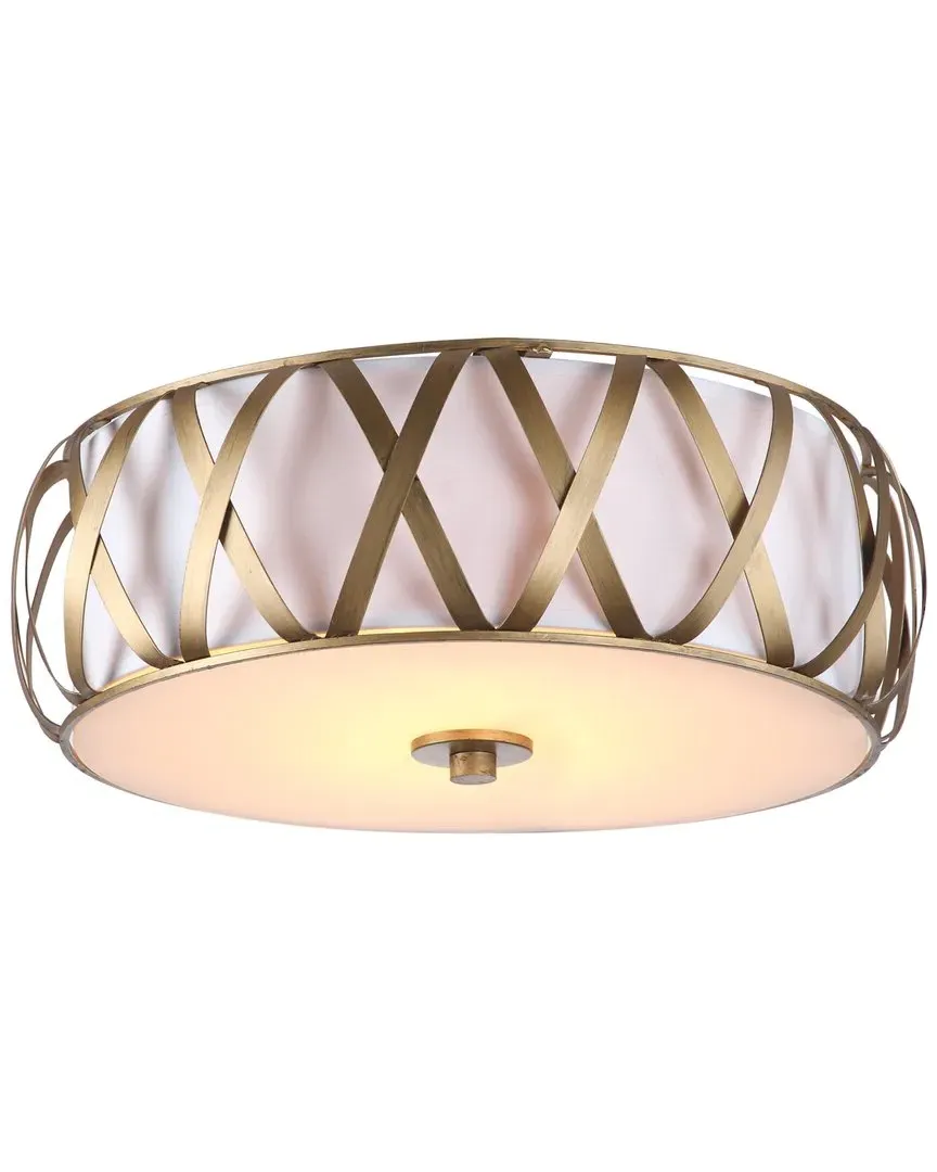 Charing 2-Light Cross Flush Mount - Antique Gold