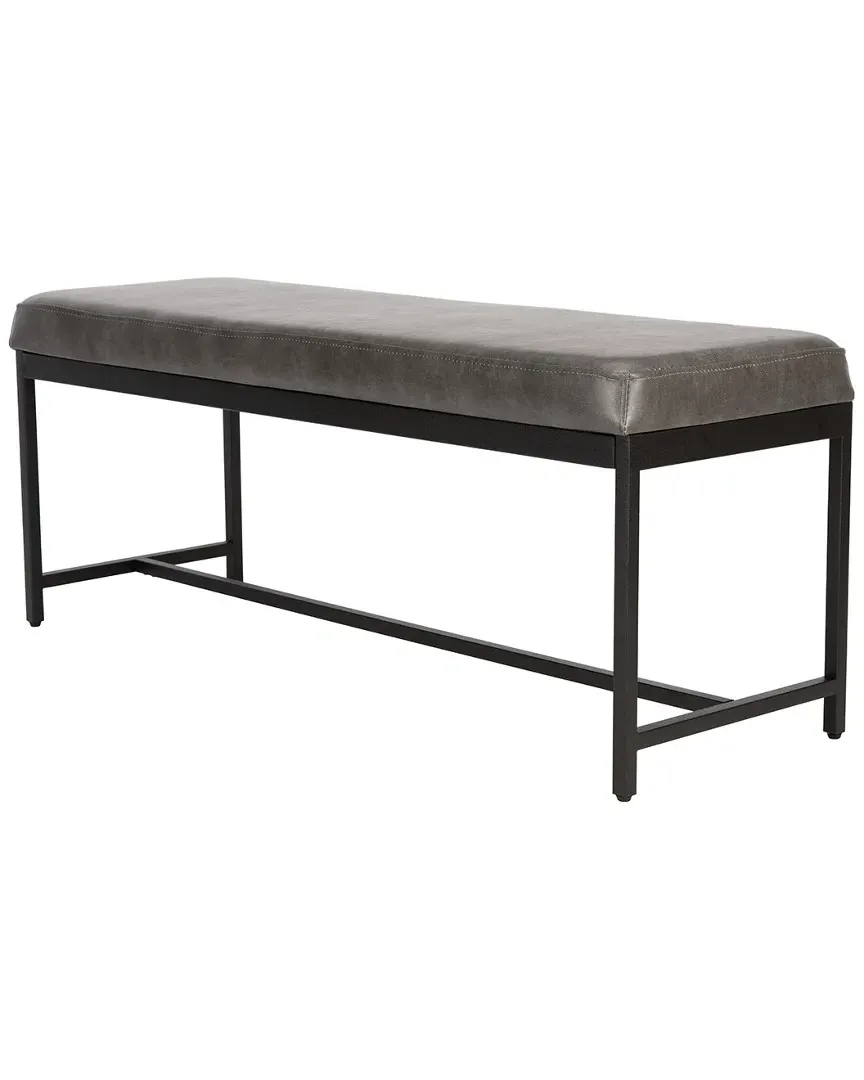 Chase Faux Leather Bench - Grey image