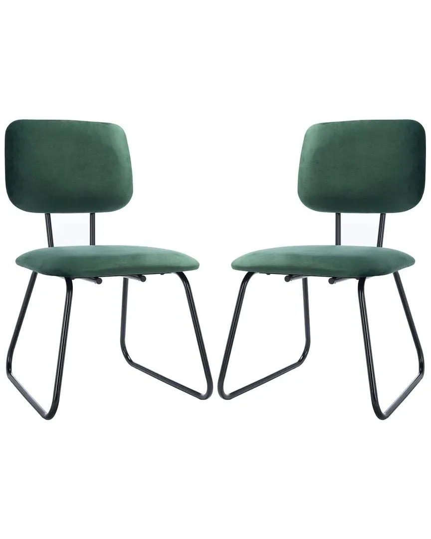 Chavelle Set of 2 Side Chairs - Green, Velvet image