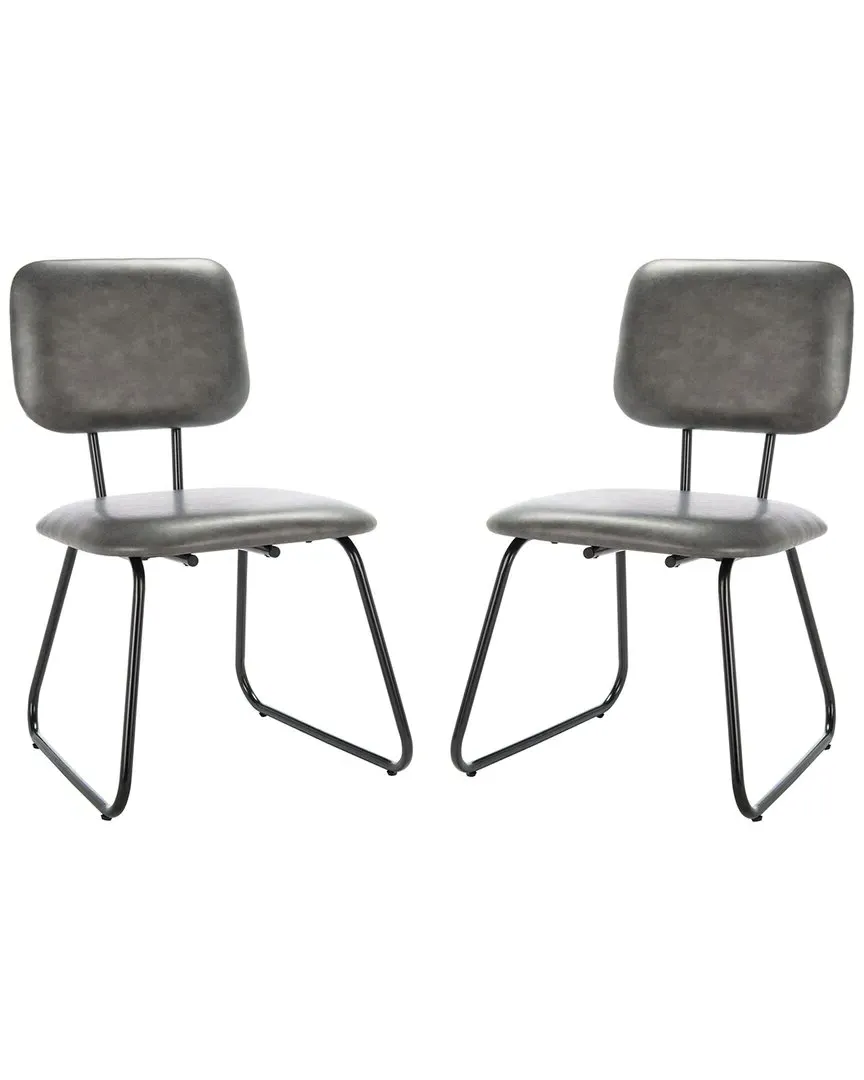 Chavelle Set of 2 Side Chairs - Grey, PU Leather