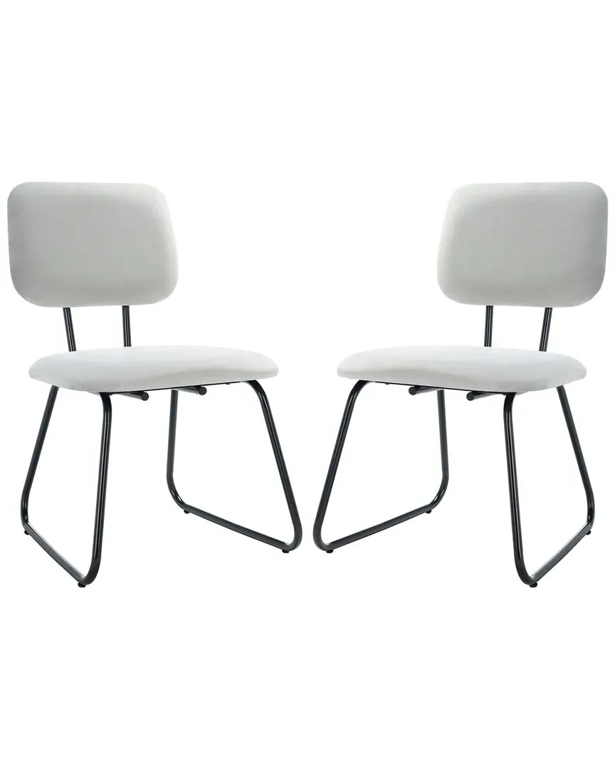 Chavelle Set of 2 Side Chairs - Grey, Velvet