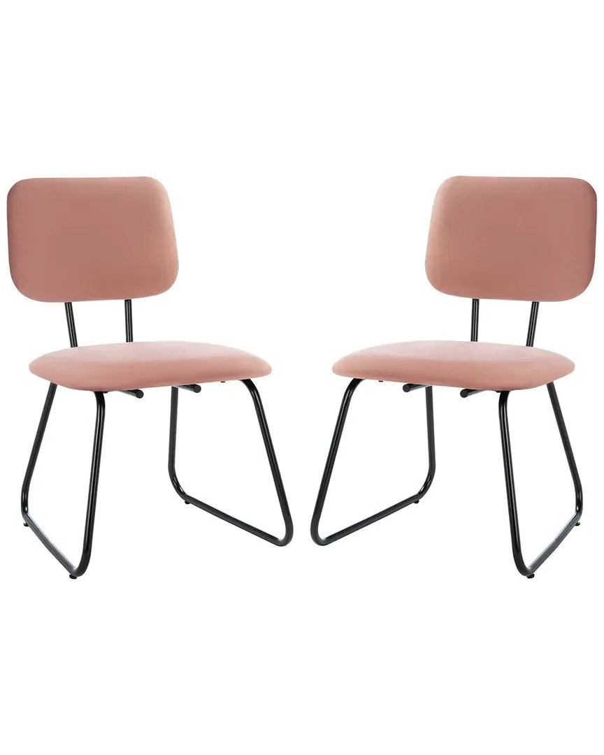 Chavelle Set of 2 Side Chairs - Rose, Velvet