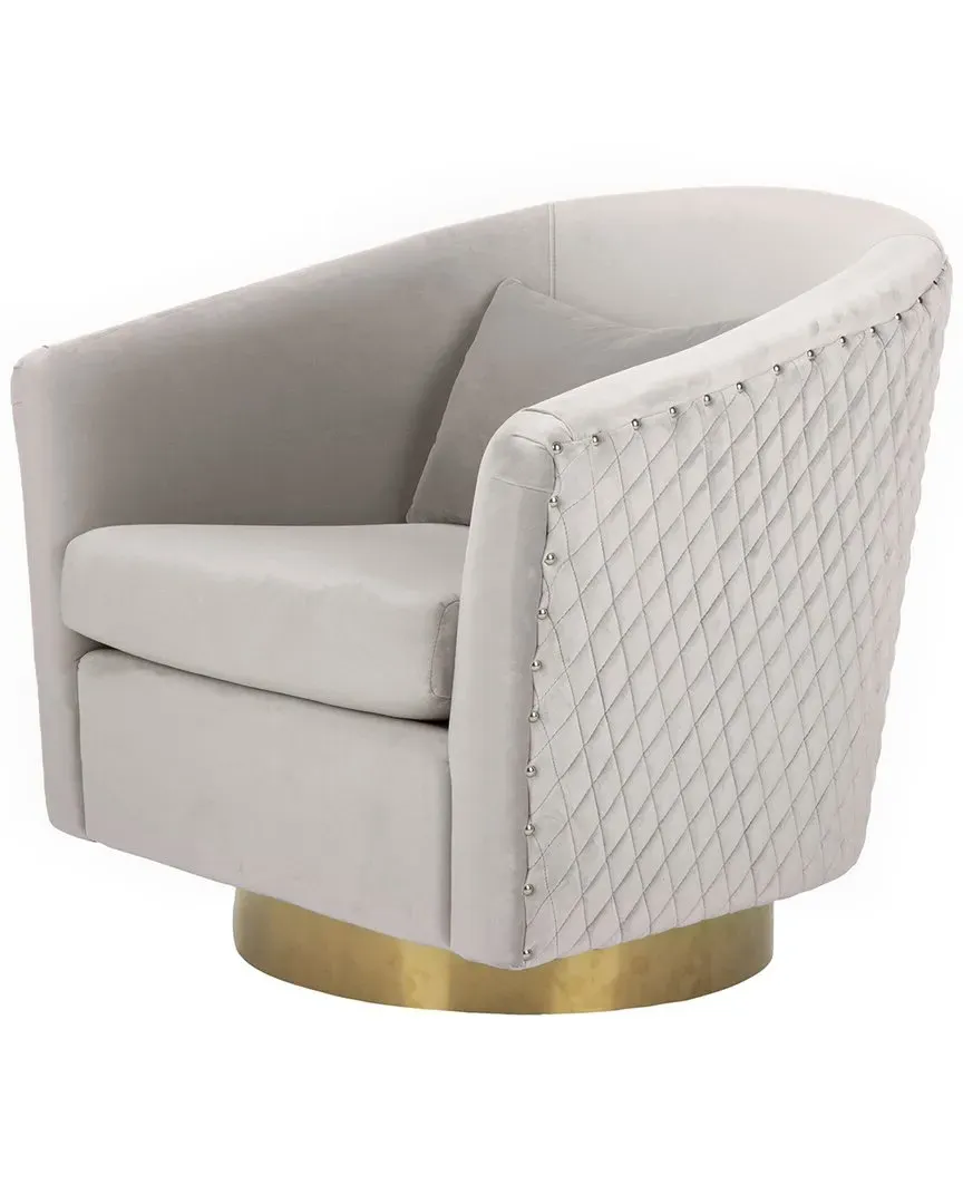 Clara Quilted Swivel Tub Chair - Brown