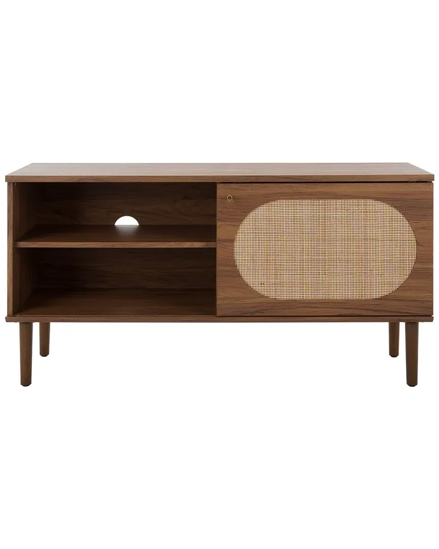 Claude 2-Shelf Media Stand with Storage - Brown, Walnut