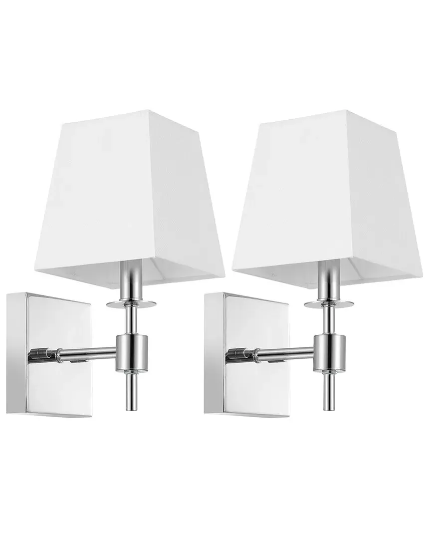 Clauren Set of 2 Wall Sconces - Chrome