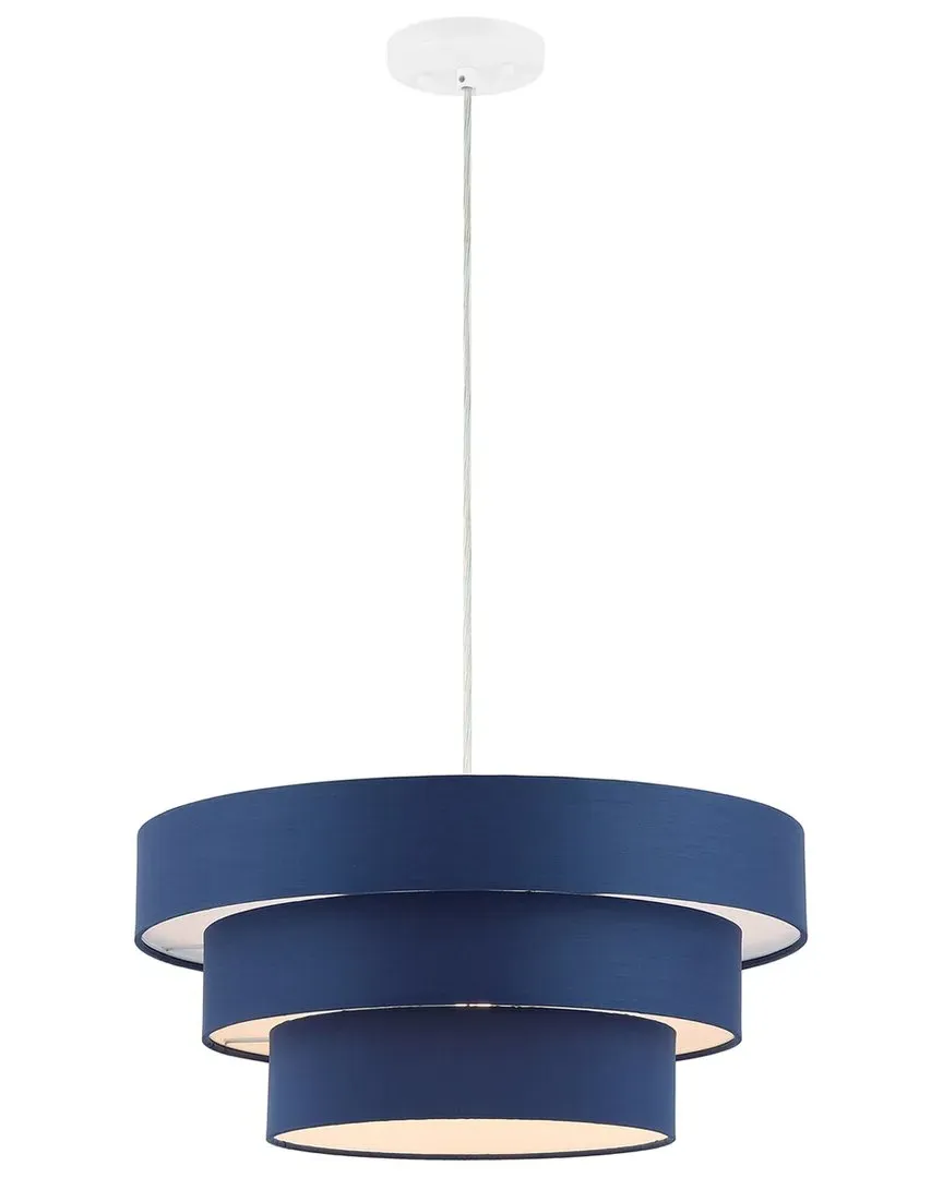 Cleia 20in Pendant Light - Navy, Fabric image