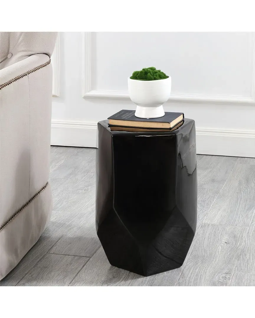 Cleonia Garden Stool - Black, Ceramic