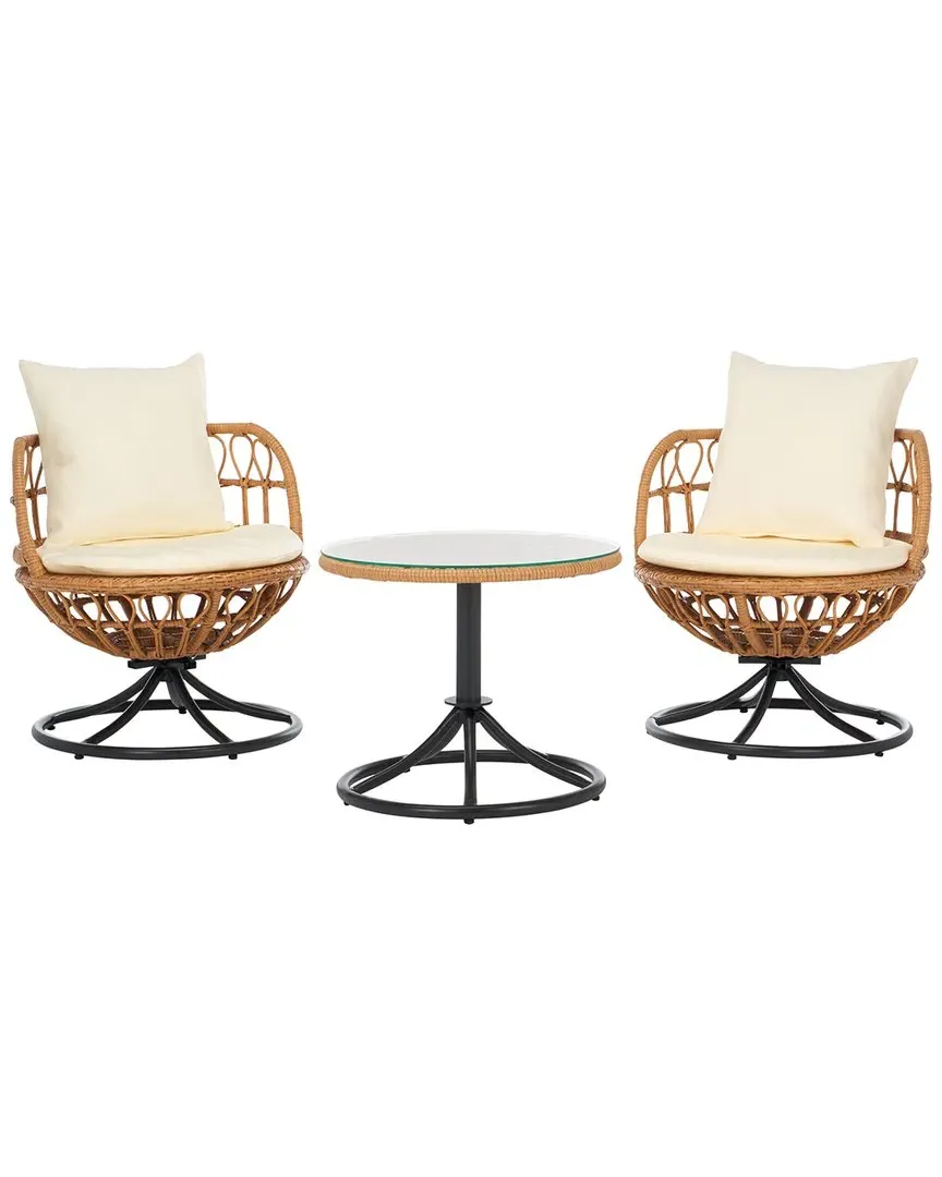 Colby 3-Piece Outdoor Set with Side Table - Brown, PE Rattan image