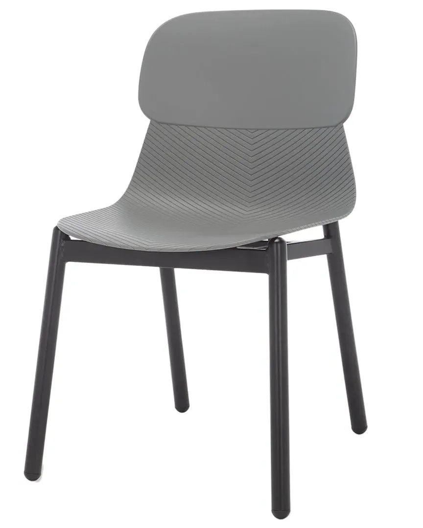 Abbie Set of 2 Molded Plastic Dining Chairs - Grey