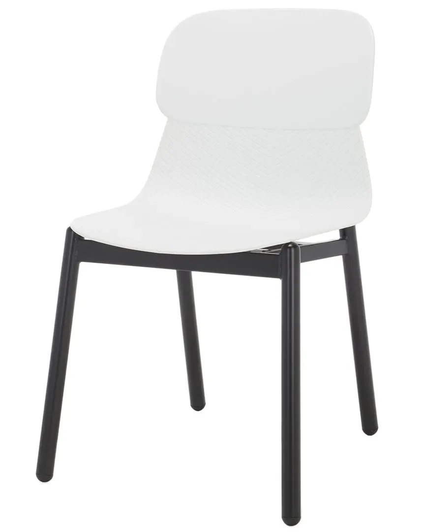 Abbie Set of 2 Molded Plastic Dining Chairs - White