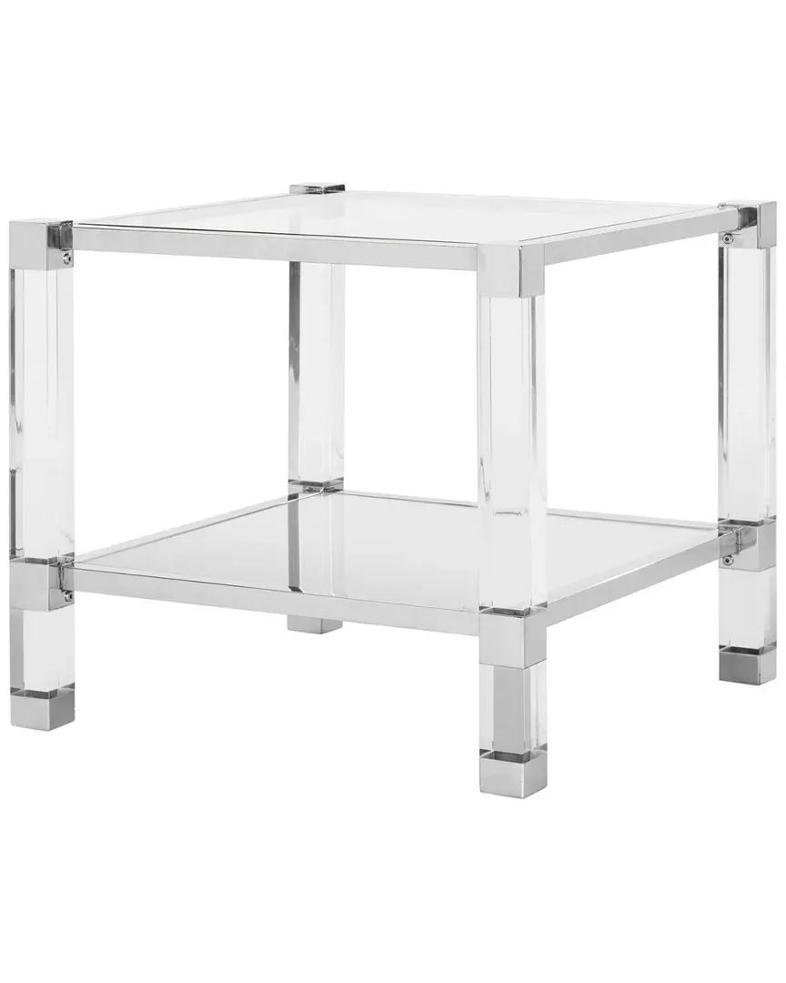 Angie Acrylic End Table - Silver