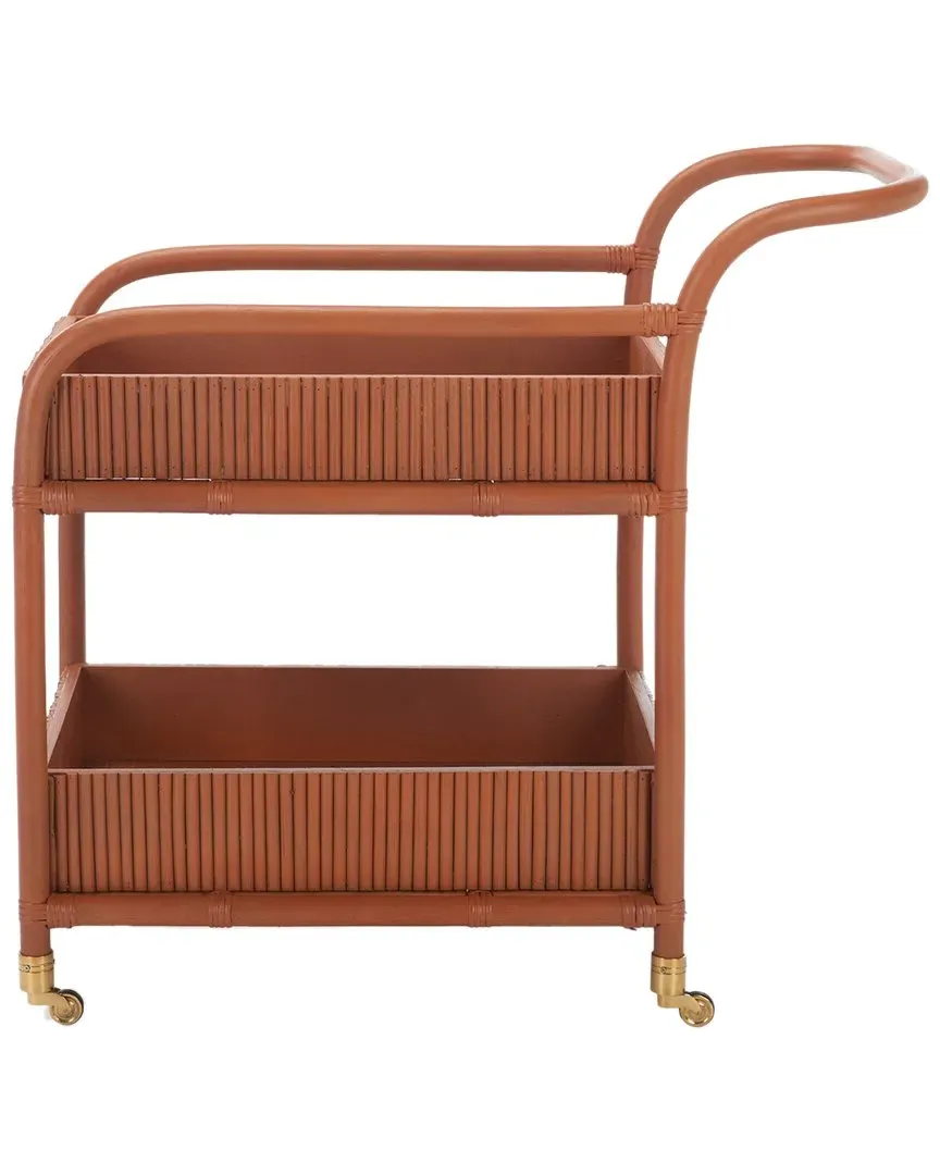 Barnette Rattan Pole Bar Cart - Amber image