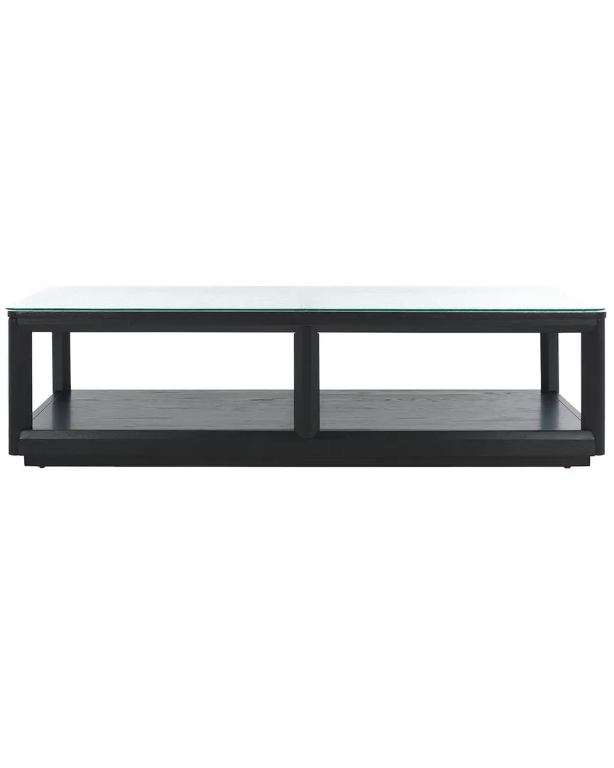 Benecarlo Glass Top Coffee Table with Storage - Black image