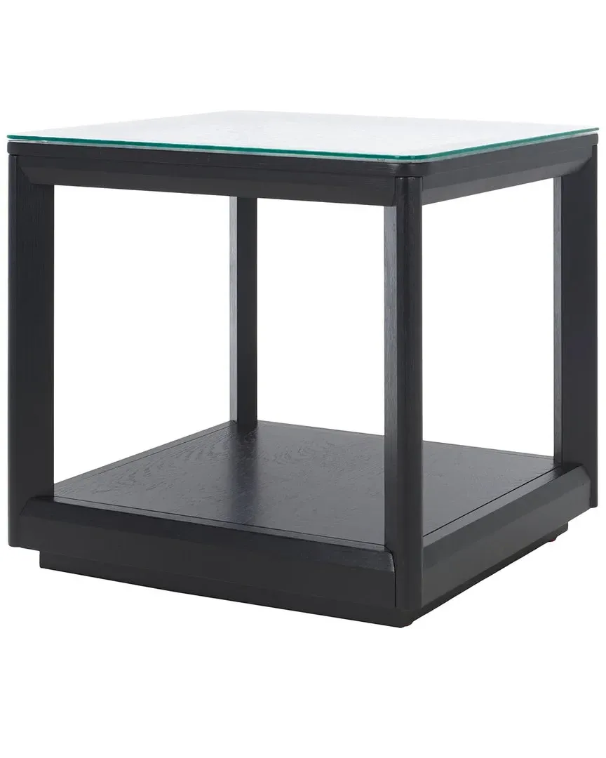 Benecarlo Square Accent Table with Drawer - Black, Rubber Wood image