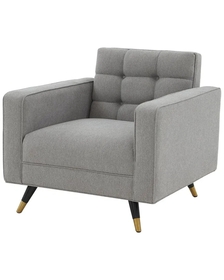 Bradson Tufted Back Accent Chair - Black, Linen image