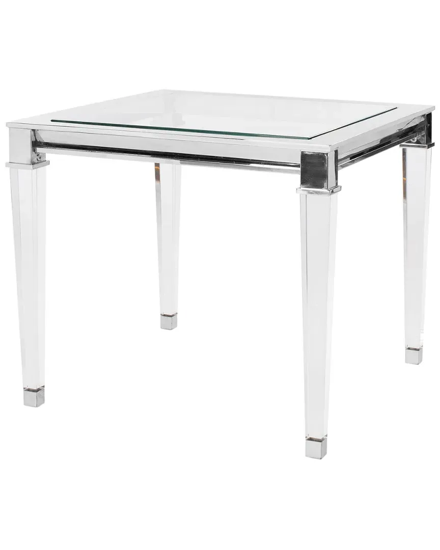Charleston Acrylic End Table - Stainless Steel