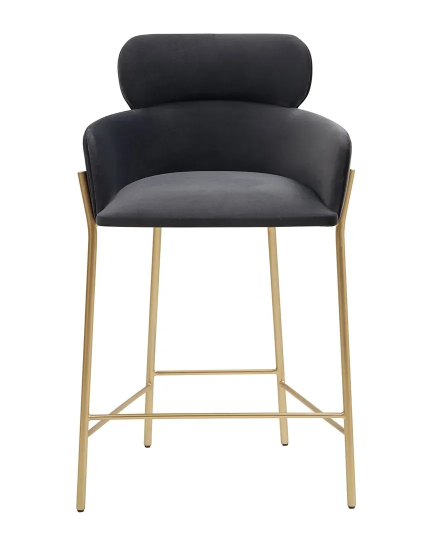 Charlize Velvet Counter Stool - Grey