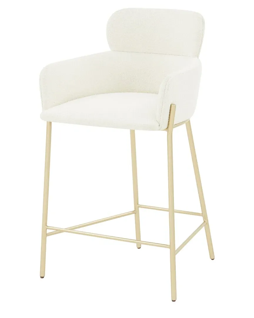 Charlize Velvet Counter Stool - Ivory