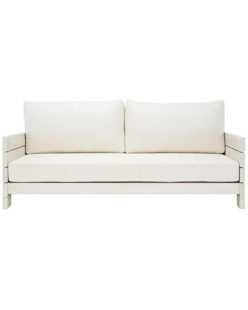 Chrissie Wood Patio Sofa - White, Eucalyptus image