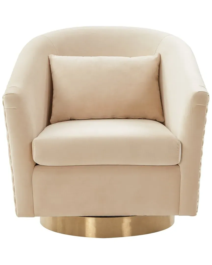 Clara Quilted Swivel Chair - Cream
