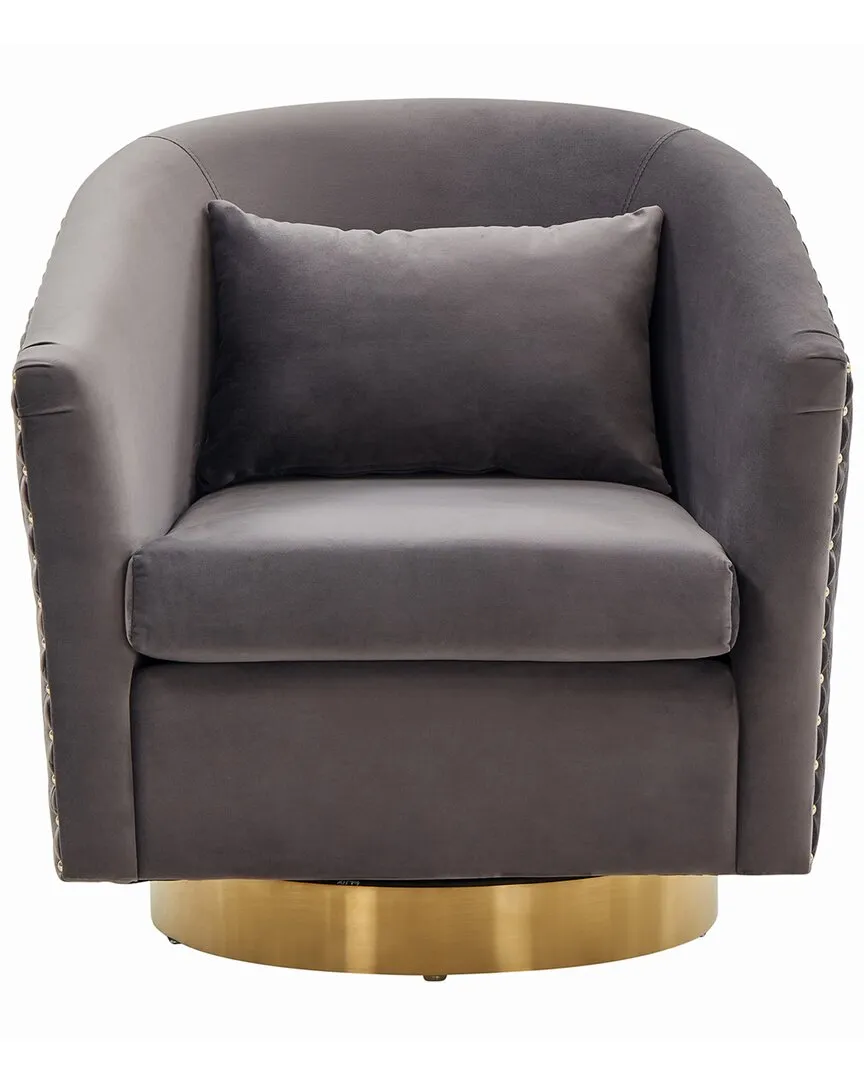 Clara Quilted Swivel Tub Chair - Grey