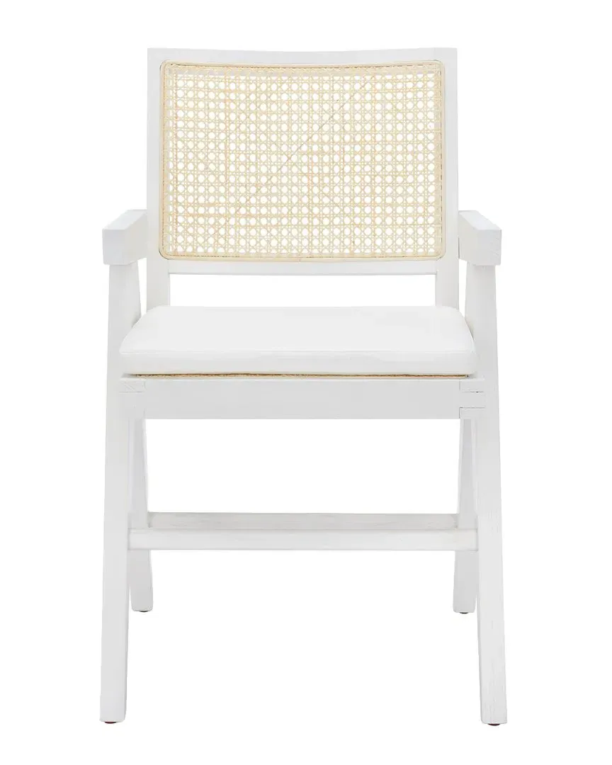 Colette Rattan Armchair - White, Ash Wood