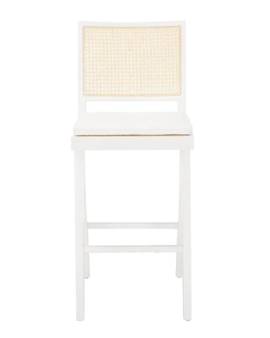 Colette Rattan Barstool - White, Ash Wood
