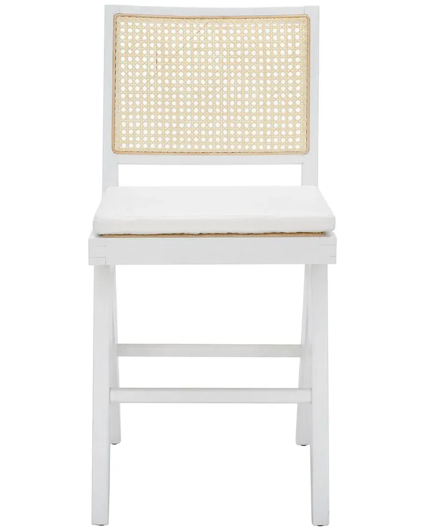Colette Rattan Counter Stool - White, Ash Wood image