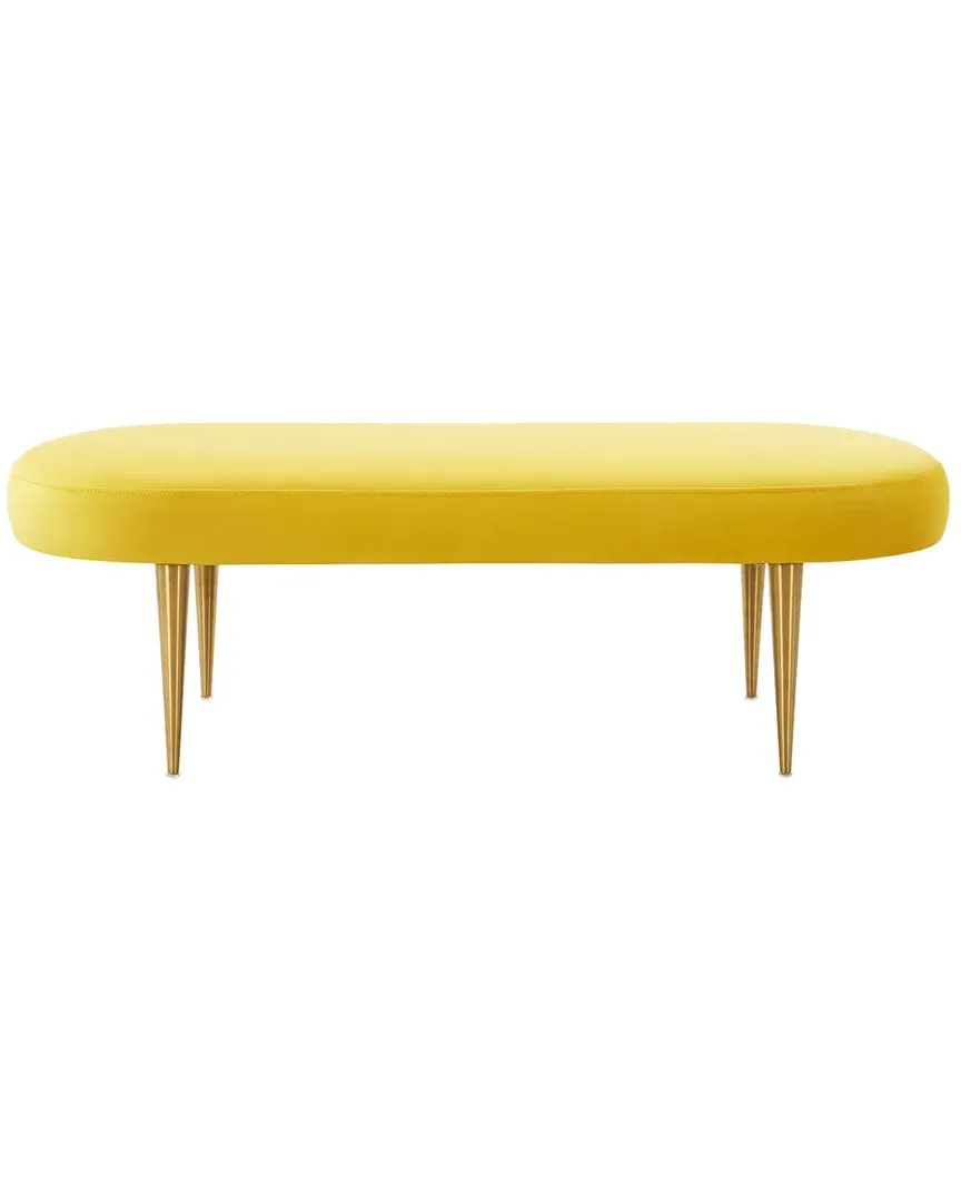 Corinne Oval Bench - Marigold, Velvet