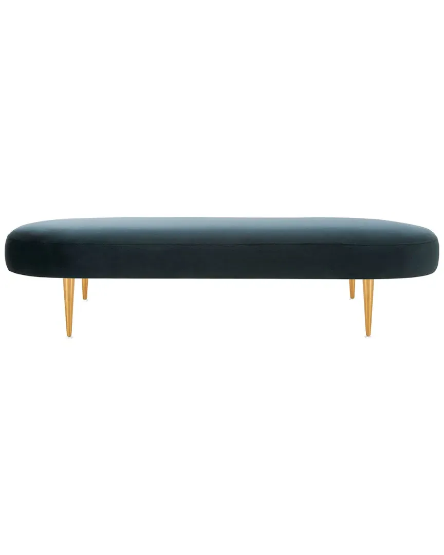 Corinne Oval Bench - Navy, Velvet