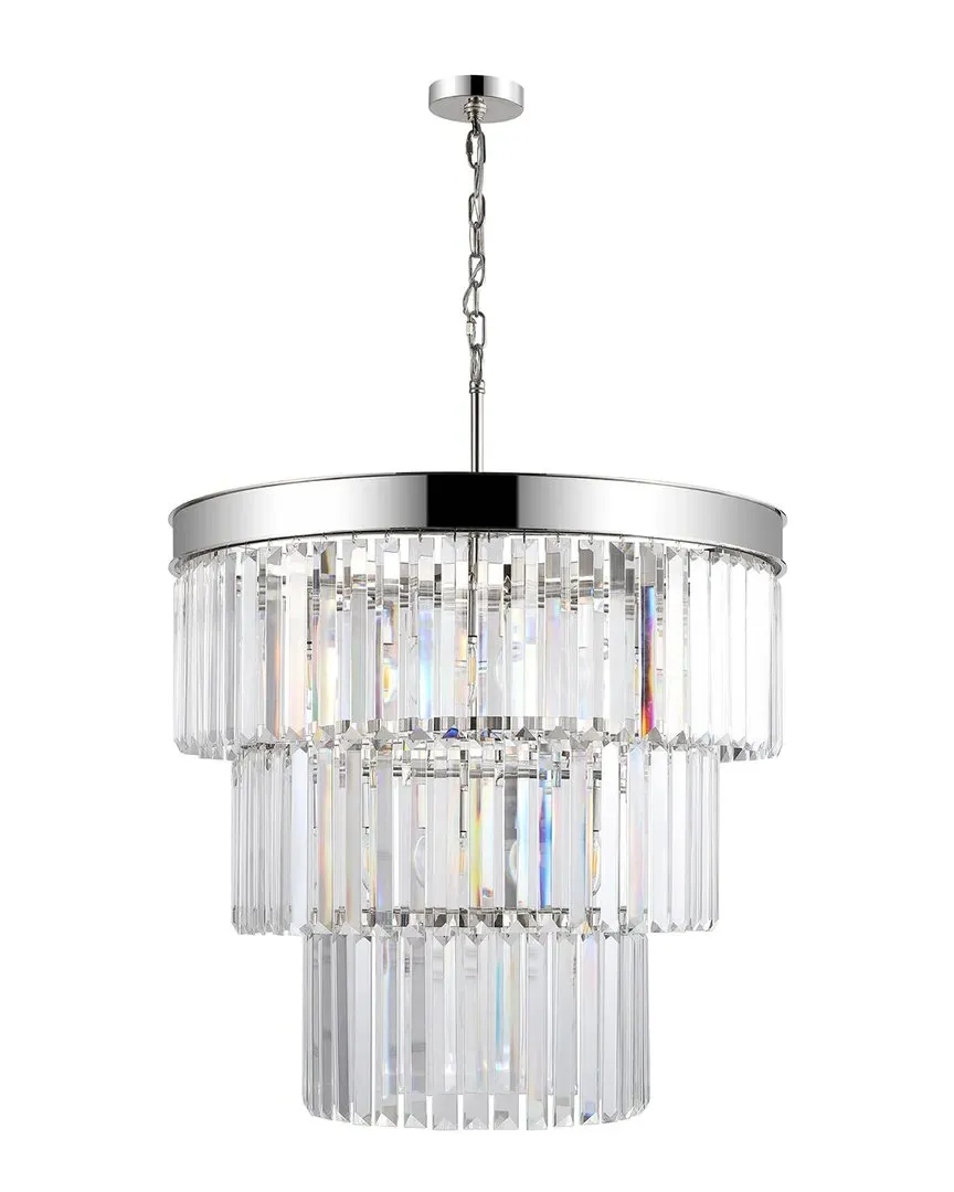 Coulette 3-Tier Crystal Chandelier - Nickel, Metal