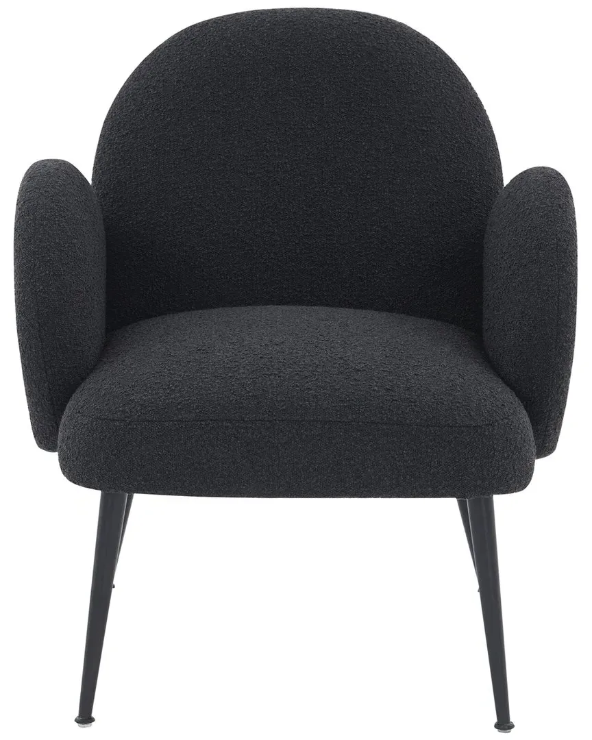 Crystalyn Boucle Accent Chair with Metal Legs - Black image