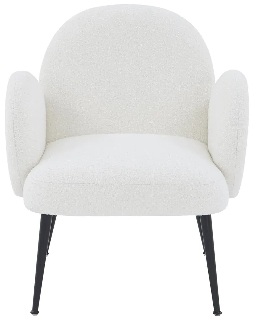 Crystalyn Boucle Accent Chair with Metal Legs - Ivory