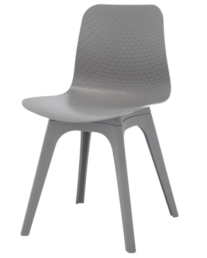 Damiano Set of 2 Molded Plastic Dining Chairs - Grey image