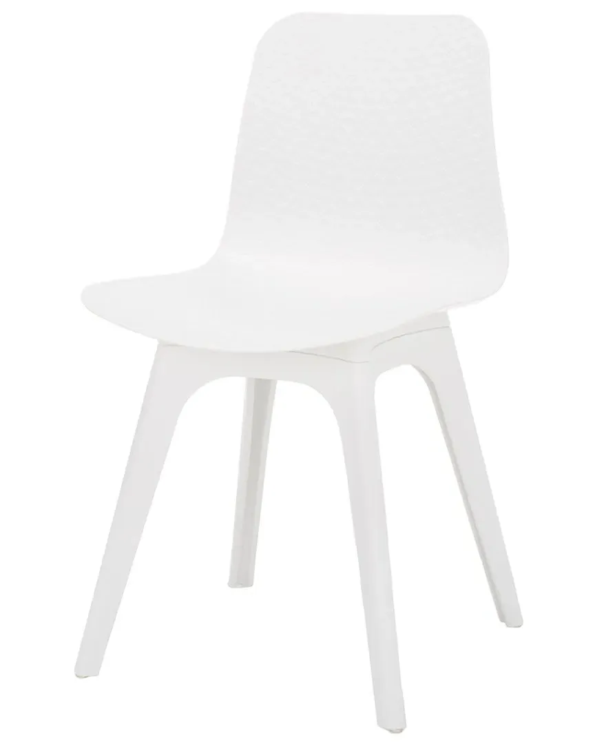 Damiano Set of 2 Molded Plastic Dining Chairs - White